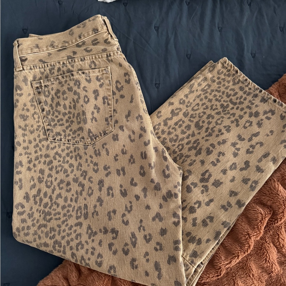 Citizens Of Humanity Miro High Waist Barrel Jeans in Natural Cheetah, Size 31